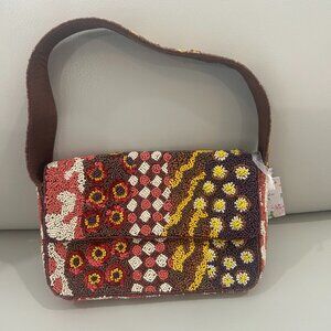 Handcrafted in India Floral Patchwork Camo Beaded Sequin Handbag NWT Viral